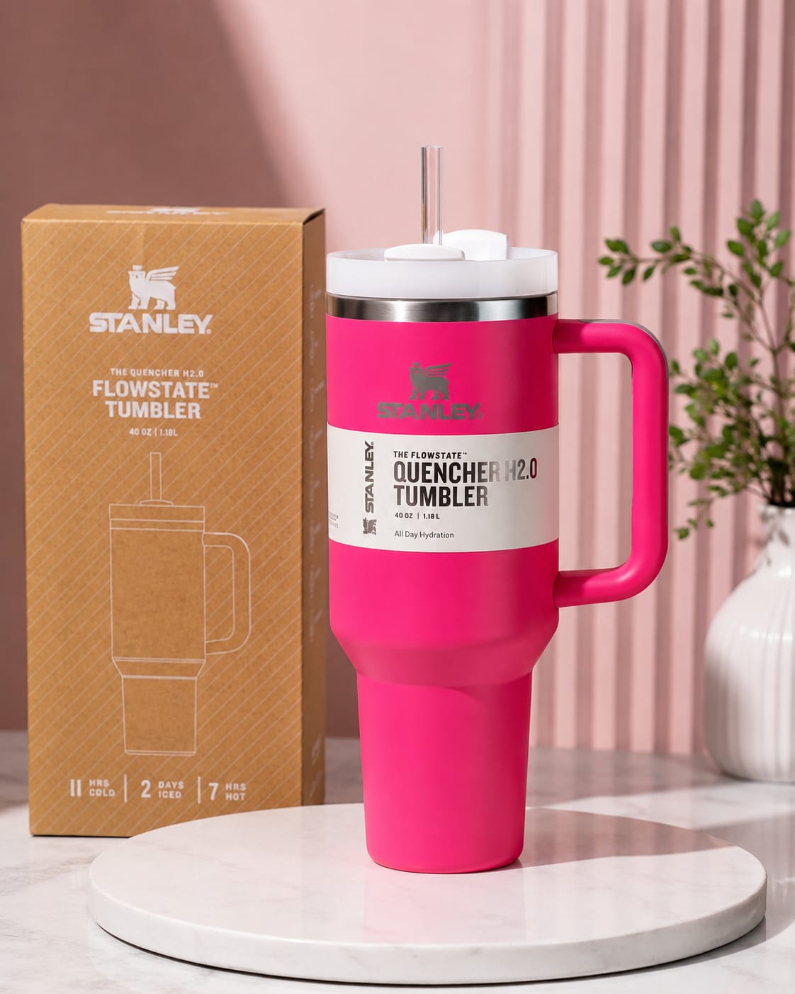 Stanley Quencher H2.0 FlowState™ Tumbler 40oz (1.18L) – Pink | Insulated Stainless Steel Travel Mug with Handle & Straw (02)