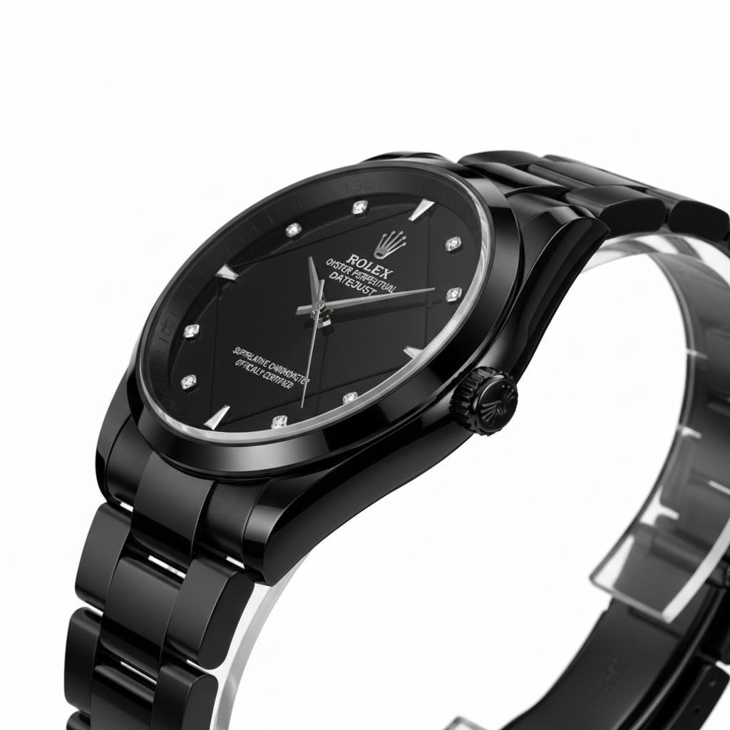 All-Black Diamond Dial Watch