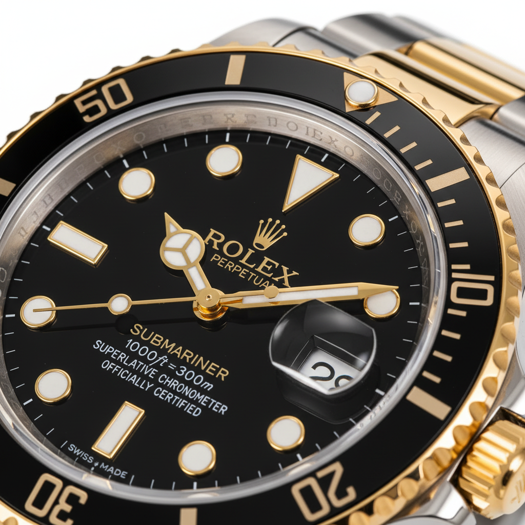 Two-Tone Gold &amp; Steel Diver Watch (08)
