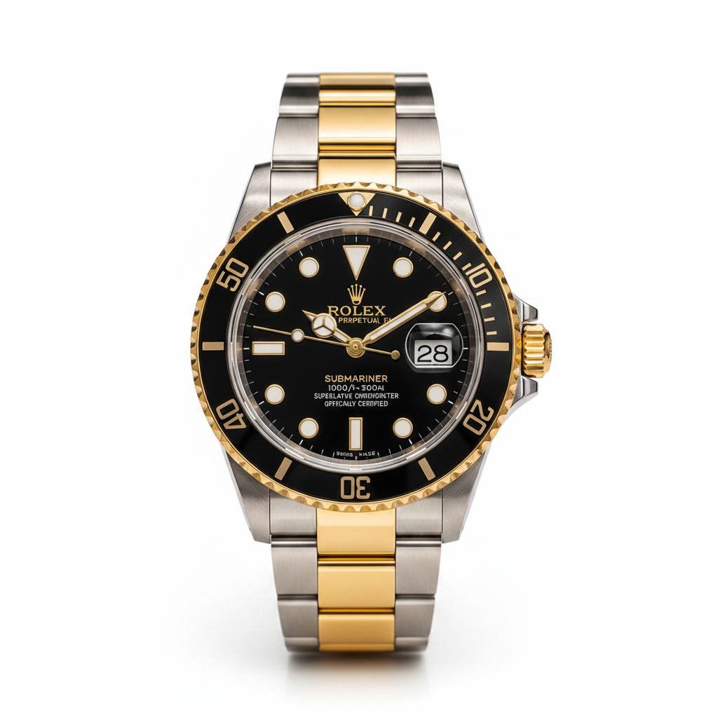 Two-Tone Gold &amp; Steel Diver Watch (08)