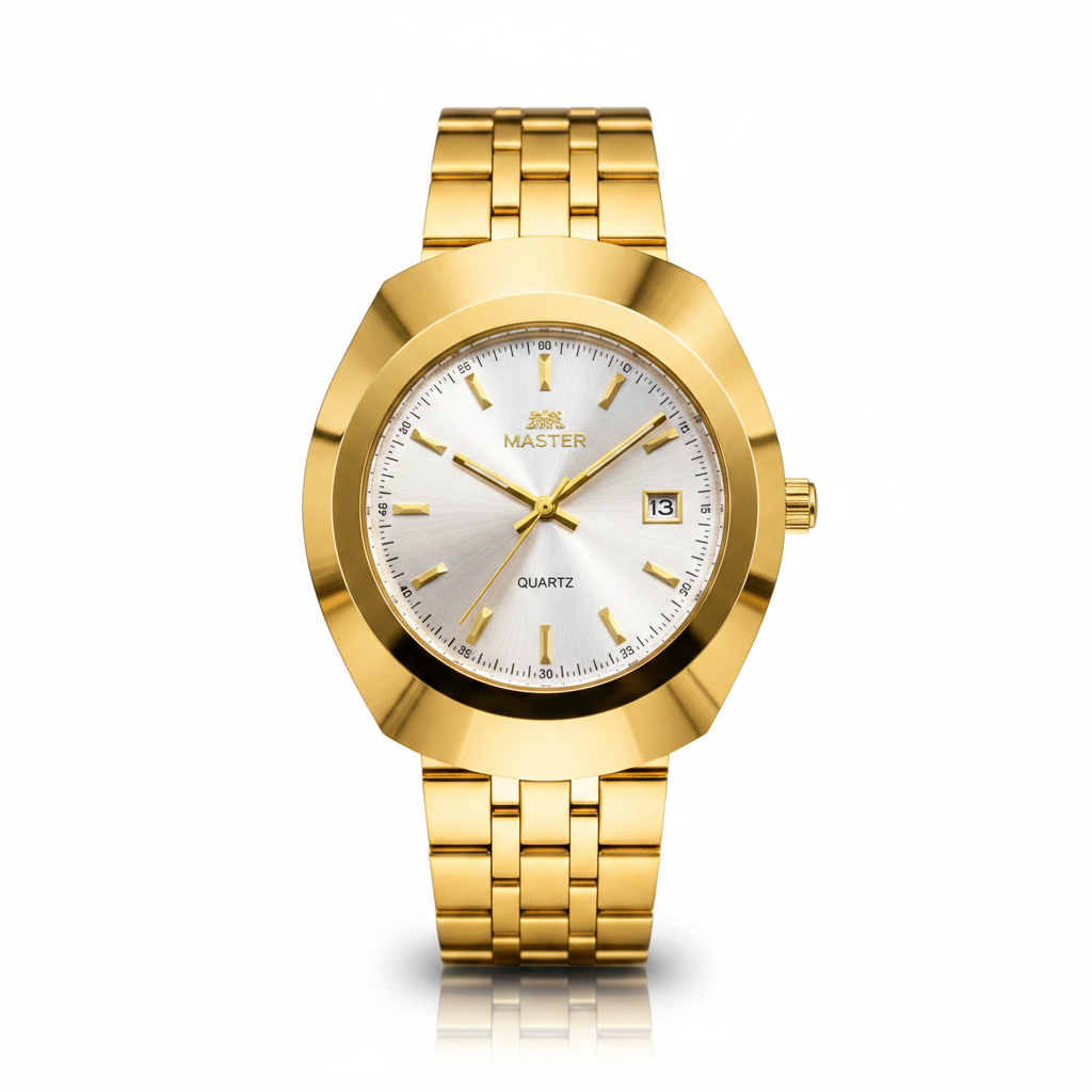 Master Gold Oval Vintage-Style Men’s Quartz Watch