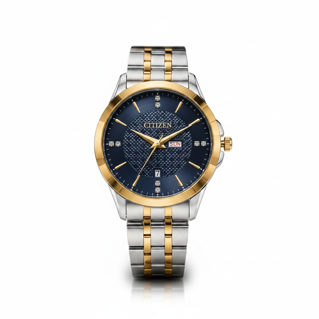 Men's Two-Tone Stainless Steel Quartz Watch – Blue Dial