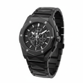 All-Black Faceted Skeleton Chronograph Watch (03)