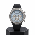 Ice Blue Diamond Bezel Chronograph Watch (05)