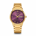 Premium Gold Quartz Watch with Royal Purple Dial (01)